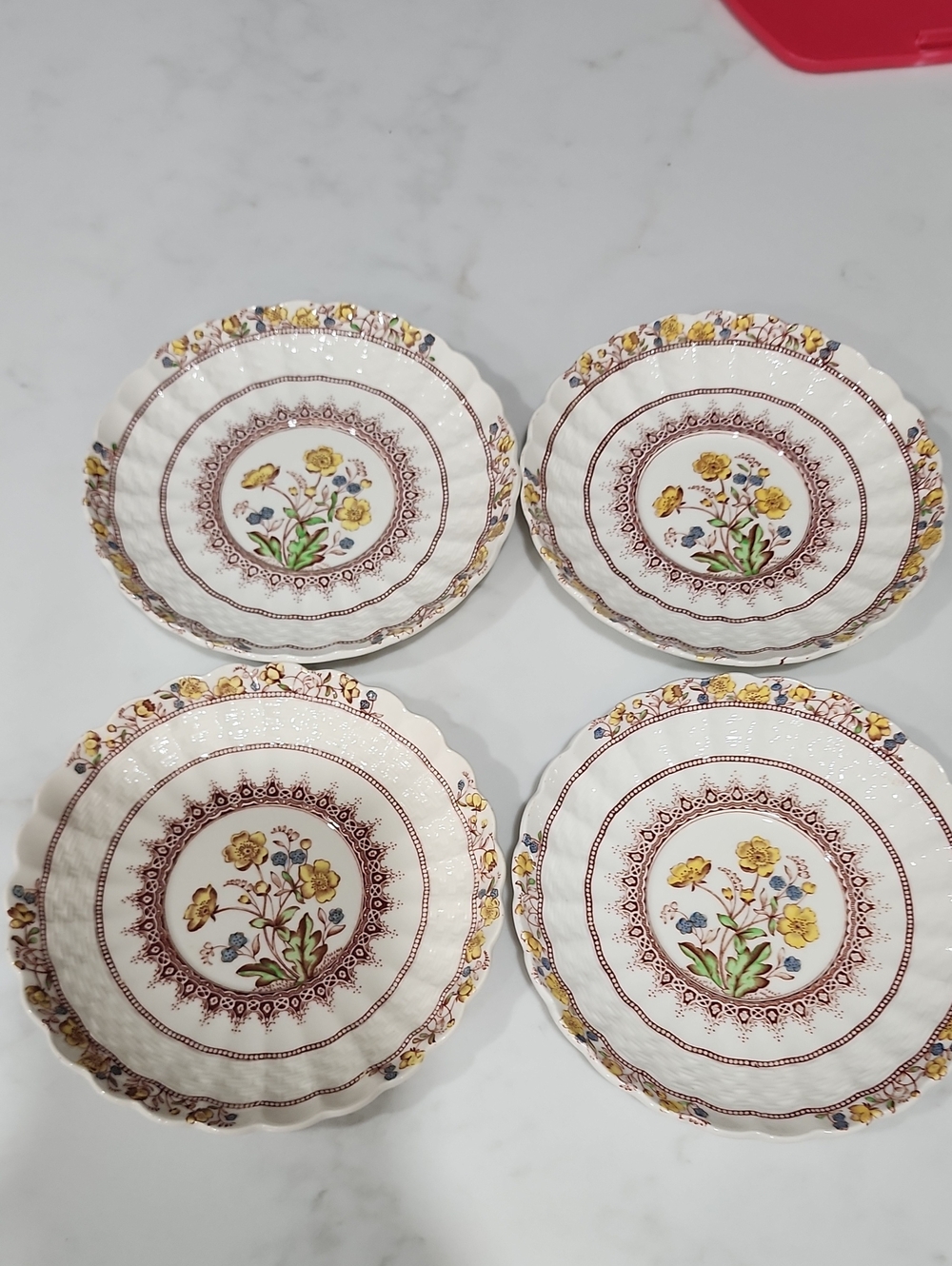 💙Copeland Spode Buttercup Floral Dinner Plates Set of 4